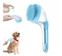YoPoll Pet Bath Brush PetScrubFlow, 2025 New 2 in 1 Dog Bath Brush, Dog Scrubber with Built-in Shampoo Dispenser, Grooming Massage Brush for Long Short Haired Dogs Cats Shower (Blue, Fine Teeth)