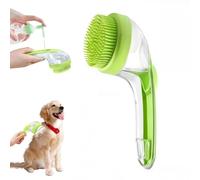 YoPoll Pet Bath Brush PetScrubFlow, 2025 New 2 in 1 Dog Bath Brush, Dog Scrubber with Built-in Shampoo Dispenser, Grooming Massage Brush for Long Short Haired Dogs Cats Shower (Green, Fine Teeth)