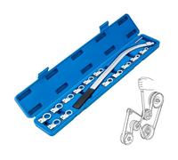 YOPOTIKA Belt Tensioner Tool Kit with Long Reach Wrench and Socket Adapters | Heat Treated Steel Construction Multiple Adapter Sizes Carrying Case for Removing Hard to Reach Vehicle Nuts and Bolts