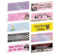 Yoppix 10PCS Funny Car Bumper Magnet, New Driver Magnet Prank Magnetic Sticker for Car Truck Metal, Hot Girls Hit Curbs New Driver Please Be Patient Waterproof Reusable