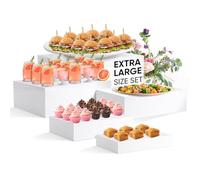 YOPPIX 15.7" Extra Large Size Buffet Risers, Dessert Table Display Set, Acrylic Display Stands, Display Stand Shelf for Catering Dessert Collectibles Jewelry Figures Show, Cube Display Nesting Risers
