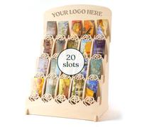 YOPPIX 20 Pockets Bookmark Display Stand, Portable Bookmark Holder, Sticker Holder, Greeting Card Display for Craft Fairs, Vendor Booths, Retail Store