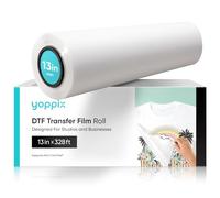 YOPPIX DTF Transfer Film Roll 13" x 328 ft - Premium DTF Film Roll A3+, Double-Sided Matte Clear PreTreat PET Transfer Paper, Hot & Cold Peel DTF Roll, Direct to Film for T-Shirts Textile