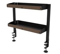 Yopption Clamp On Desk Organizer Shelf, 2-Tier Desk Extender Side Table Desks Extension Shelving Unit Desktop or Under Desk-Shelf Desks for Table Accessories, Gaming Devices, Dresser Top