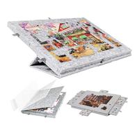 Yopption Jigsaw Accessories Tilting Jigsaw Puzzle Board for 1000 Pieces Puzzle, Felt Lightweight Felt Jigsaw Storage Table with 2-in-1 Stand & Cover 6 Drawers,for Adults and Kids