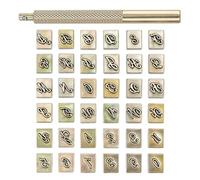 Yoption 37 Pieces Leathercarft Stamping Tool Set, 6mm Alphabet Letters and Numbers Stamps Leather Craft Stamping Tools with Gift Box