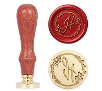 Yoption Handwritten Letter H Wax Seal Stamp, Vintage Initial Alphabet with Olive Branch Sealing Wax Stamp