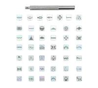 Yoption Leathercarft Stamping Tool Set, 42 Native American Symbol Leather Stamps + 1 Stamping Handle for Leather Craft