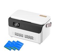 Yopyuenn Insulin Cool Box, Mini Medicine Fridge Portable Medicine Fridge 0-8°C Intelligent Temperature Control LCD Screen, Home Medical Cool Bag for Car, Travel, with 3 Batteries