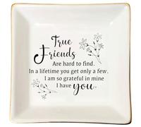 Yoqanr Jewelry Dish Tray Ceramic Trinket Dish True Friend Gifts For Female Willow Tree Friendship Birthday Graduation Gifts For Good Friends Soul Sister Bestie Bff-Best Friends Gifts For Women Her