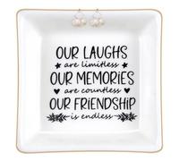Yoqanr Our Friendship Is Endless Jewelry Dish Tray Ceramic Trinket Dish Retirement Gift For Woman Willow Tree Friendship Graduation Gifts For Her