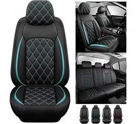 YoQIK Car Seat Cover Sets for Ford Puma/Puma ST SUV 2019-2025,Leather Front Back Full Surround Protectors Pad Breathable Waterproof Interior Accessories,Standard-C-Black-Blue