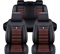 YoQIK Car Seat Cover Sets for Toyota Yaris Cross Hybrid 2021-2024,Leather Front Back Full Surround Protectors Pad Breathable Waterproof Universal Interior Accessories,F/Black-coffee