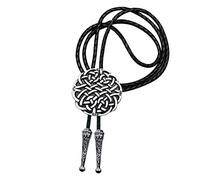 YOQUCOL Keltic Irish Scottish Celtic Cross Celtic Knot Bolo Tie For Men, Silver