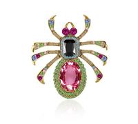 YOQUCOL Spider Crystal Brooches Pins for Women Zirconia Rhinestone Gothic Spider Shape Animal Lapel Brooch, Crystal, cubic-zirconia