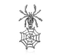 YOQUCOL Spider Spiderwebs Shape Brooch for Women Silver-Gray Halloween Brooch Costume Accessories