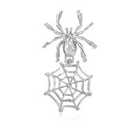 YOQUCOL Spider Spiderwebs Shape Brooch for Women Silver-White Halloween Brooch Costume Accessories