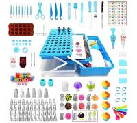 YOQXHY 387 Pcs Cake Decorating Kit Piping Bags and Tips Set,with 64 Icing Tips,102 Pastry Bags,5 Couplers,Cake Spatulas,More Cupcake Cookie Decoration Tools,Toolbox, (Blue)
