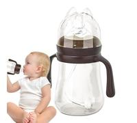 Yorajuy Baby Feeding Bottle - 240ml Feeding Bottle with Silicone Nipple - Leak-Proof Portable Sippy Bottle with Handles, Baby Feeding Supplies for Kids Bedtime Milk
