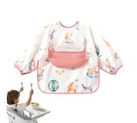 Yorajuy Baby Smock Bib | Waterproof Sleeved Bib Smock for Baby,Full Coverage Feeding Shirt Clothes for Parents Travel Teething Playtime Painting Lead Weaning Picnics Daycare