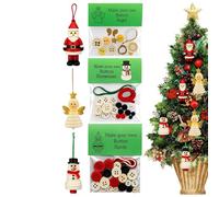 Yorajuy Button Christmas Tree Ornament Kits | Winter Santa Angel Snowman Pendant | Holiday Decoration Pendant Craft DIY Making Set - for Adults Kids Rearview Mirror Tree Bag Window Home Wall Car Party