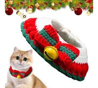 Yorajuy Christmas Cat Collar With Bell, Christmas Cat Bow Tie With Bell, Pet New Year Festive Collar, Christmas Cat Hand-woven Necklace, Knitting Kitten Collars Charm For Indoor Cats Kittens Puppies