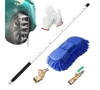 Yorajuy Cleaning Wand Tool for Radiator - Radiator Flush and Cleaner | 24in Washing Tool with Nozzle Tips and Quick Couplers Flush Rod for Car Truck Gutter HVAC Condensers RV
