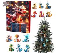 Yorajuy Dragon Christmas 2024, 24 Days Of Vacation Pendant, Christmas Countdown Calendar, Acrylic Pendant Christmas Tree Decoration