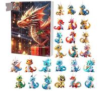 Yorajuy Dragon Christmas 2024, 24 Days Of Vacation Pendant, Christmas Countdown Calendar, Acrylic Pendant Christmas Tree Decoration