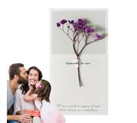 Yorajuy Dried Flower Cards - Teacher's Day Dry Flower Greeting Cards - Unique Invitation and Thank You Cards, Mother's Day Surprise Cards for Teacher's Day/Mother's Day