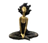Yorajuy Girl Sculpture Decor - Afro Girl Desk Figurines Modern Decor - Resin Statue Artwork for Bedroom Living Room Study Bookshelf Dorm Apartment Hotel Shop Cafe Restaurant Indoor