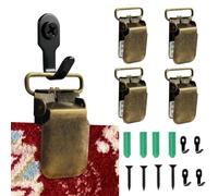Yorajuy Iron Heavy Duty Rug Hanging Clips 4-Pack, No Slip Suspender Clips
