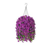 Yorajuy Outdoor Artificial Flowers,Realistic Faux Hangable Baskets,37 Inches Fake Flowers with Hook | for Home Garden Yard Balcony Patio Porch Wedding Holidays Spring Holidays