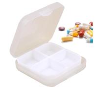 Yorajuy Small Pill Organizer,Daily Pill Box Organizer - Travel Pill Organizer, Medicine Organizer Box, Portable Four-Compartment Clear Snap Close Pill Container for Pocket, Purse