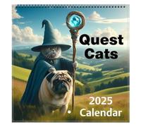 Yorajuy Weird Medieval Cat Calendar 2025, Monthly Medieval Cat Funny Planner Calendar, Enhance Room Decor 12-Month Calendar, Fun And FunkyGifts For Cat Lovers