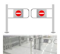YORCME Crowd Guide Door Stainless Steel Safety Swing Gate - Supermarket & Warehouse Entrance Door, 1-Way doors Self-Closing-100-200cm Width-Durable Closure Device 150x100cm