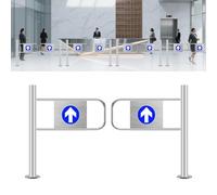 YORCME Heavy-Duty Spring-Loaded Swing Gate One-Way Doors Entry And Exit Doors - 90° Metal Safety Barrier for Supermarkets, Libraries, Stores-Self-Closing 160x100cm