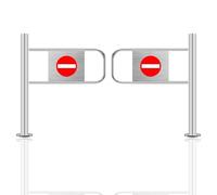 YORCME Heavy-Duty Spring-Loaded Swing Gate One-Way Doors Entry And Exit Doors - 90° Metal Safety Barrier for Supermarkets, Libraries, Stores-Self-Closing 130x100cm
