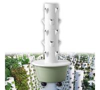YORCME Vertical Farm Patio Growing Tower Hydroponic Tower Set with Controller - 20/28/36Pots Self-Watering Verticals Farming Kit, Detachable Cups 5-Layer20Pots-HydroponicTower
