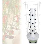 YORCME Vertical Farm Patio Growing Tower Hydroponic Tower Set with Controller - 20/28/36Pots Self-Watering Verticals Farming Kit, Detachable Cups 7-Layer28Pots-HydroponicTower+ClimbingFrame