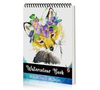 Yordawn Watercolour Paper A4 Watercolour Sketchbook with 30 Sheets Art Supplies for Artists Adults Teens Kids Textured Paper Drawing Pad Watercolour Book for Painting Sketching Fox