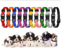 Yorgewd 10 Pack Puppy ID Collars, Push Lock Adjustable Safety Whelping Collars for Newborn Whelp Small Dogs & Cats, Assorted (S)