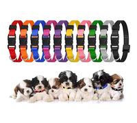 Yorgewd 10 Pack Puppy ID Collars, Push Lock Puppy Litter Collars Adjustable Safety Whelping Puppy ID Collar for New Born Whelp Small Dogs Puppy Cat Training, Assorted (M)