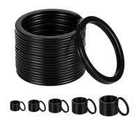 Yorgewd 50-Pack Black Key Rings Keychain, Metal Round Split Rings Key Chain Ring Key Ring Hoop for Home Car Keys Attachment, 5 Sizes (Black)