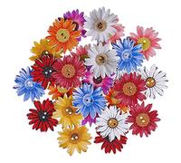 Yorgewd 50 pcs Flower Wooden Buttons Mixed 25mm Flower Buttons for DIY Crafting Scrapbook, Clothes, Canvas Bag Decoration