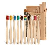 Yorgewd Children's Bamboo Toothbrush | 10 Pack Soft Bristles | Biodegradable Wooden Handle | Eco-Friendly Toothbrush for Kids BPA Free