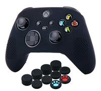 YoRHa Dots Cover Skin Case for Xbox Series X/S Controller x 1(Black) with Thumb Grips x 10