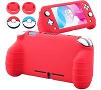 YoRHa Handle Grip Soft Silicone Rubber Protective Cover Case (Red) x 1 for Switch Lite - 9.2019 Slim Model