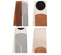 Yorhifa Boho Kitchen Towel Set of 4, Burnt Orange Boho Decorative Dish Hand Tea Towels for Kitchen Decor, Boho Bohemian Green Kitchen Bathroom Decor, Boho Kicthen Decor for Bathroom Kitchen 16x24inch