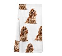 Yorhifa Cocker Spaniel Gifts Kitchen Towels, Cocker Spaniel Dog Gifts for Women Men Dish Tea Towels for Kitchen Bathroom Decor, Dog Lover Gifts Hand Towels for Bathroom Decor, 16x24 Inches